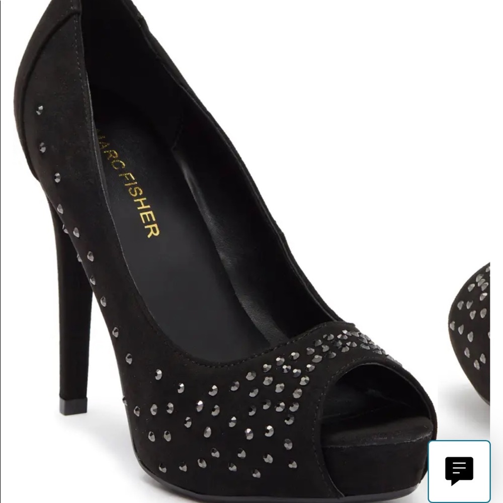 Marc Fisher • Black Suede Sequin Platform Pump